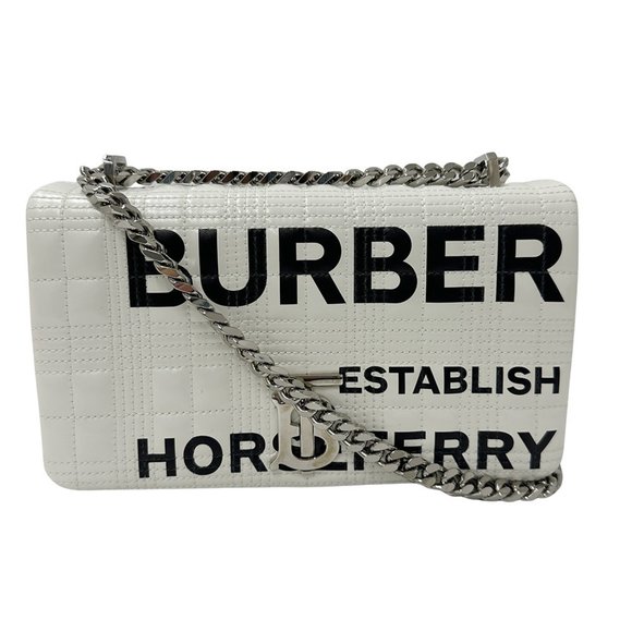 BURBERRY White Leather Shoulder Bag - Picture 1 of 11